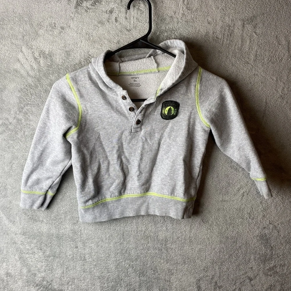 Carter's Toddler 5T Hoodie Grey Forest Ranger Rescue